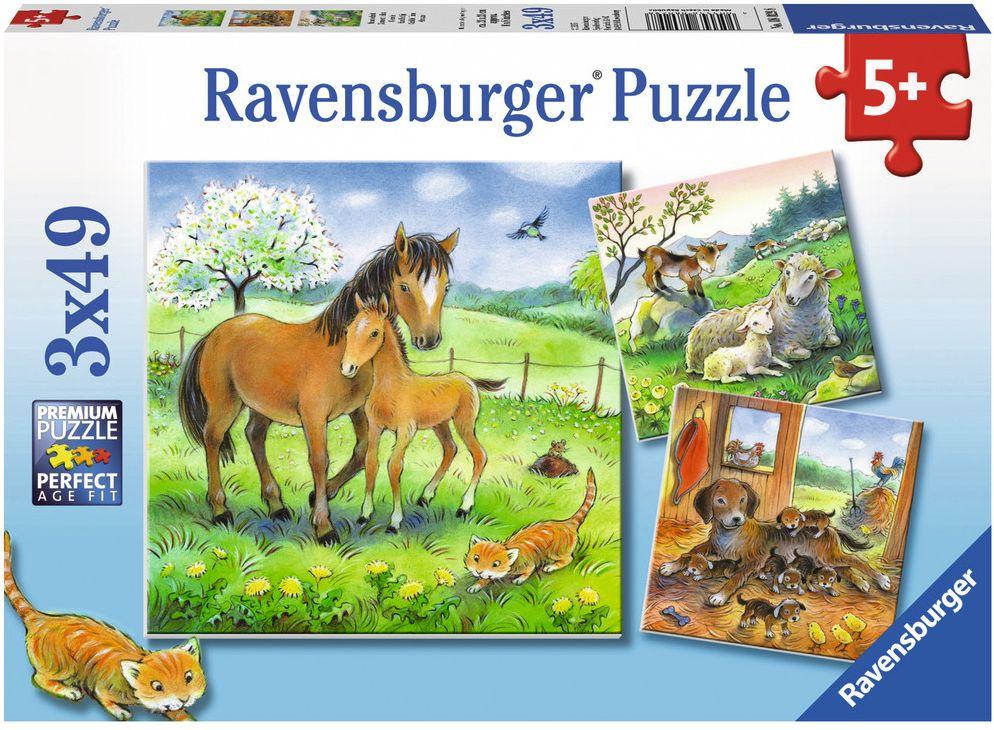 Ravensburger Puzzle - Kuschelzeit, 3x49 Teile