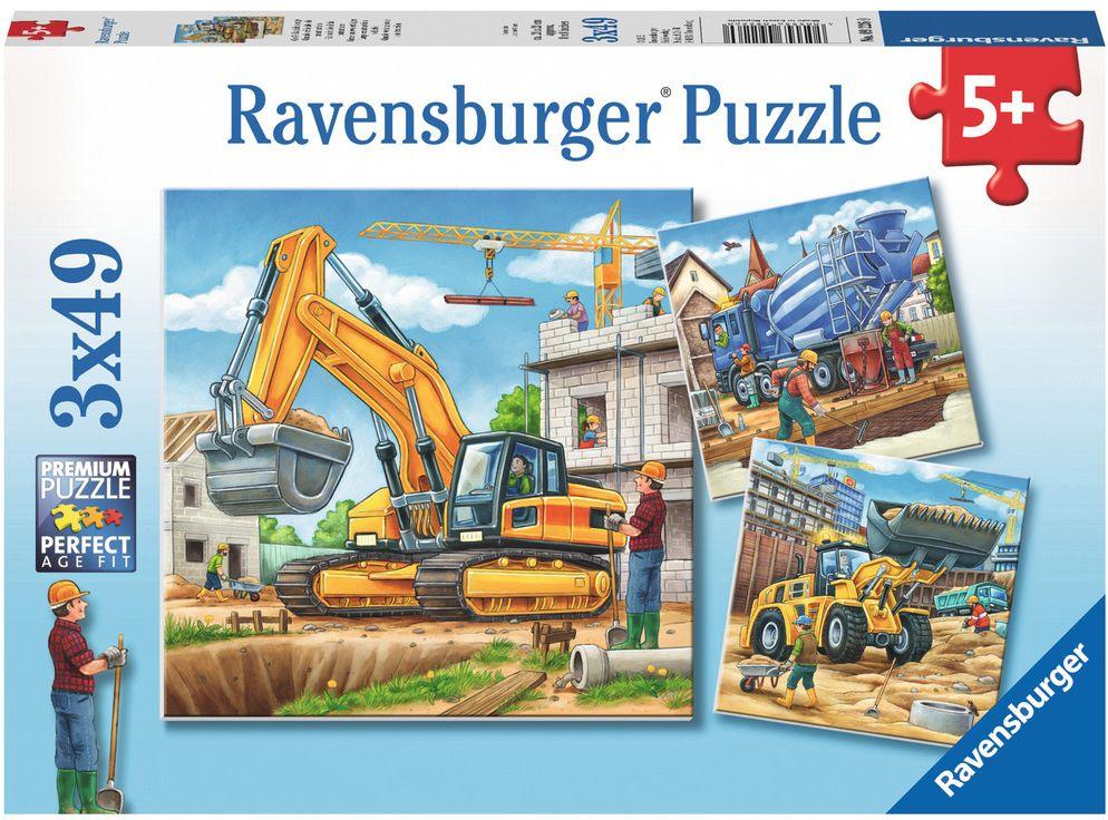 Ravensburger Puzzle - Große Baufahrzeuge, 3 x 49 Teile