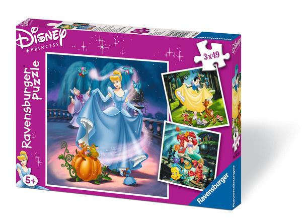 Ravensburger Puzzle - Schneewittchen, Aschenputtel, Arielle, 3x49 Teile