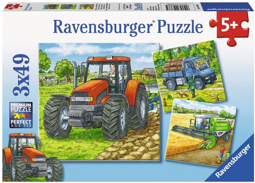 Ravensburger Puzzle - Große Landmaschinen, 3x49 Teile