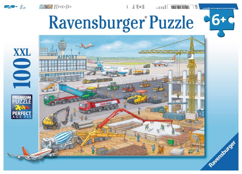 Ravensburger Puzzle - Baustelle am Flughafen, 100 Teile XXL