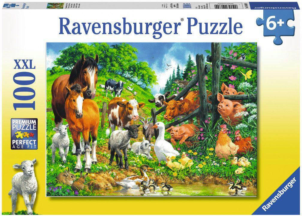 Ravensburger Puzzle - Versammlung der Tiere, 100 XXL-Teile