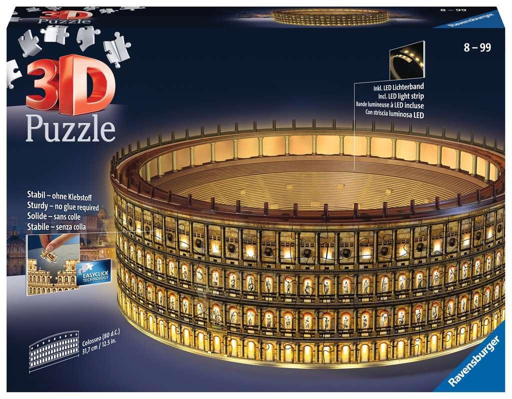 Ravensburger Puzzle - 3D Puzzles - Kolosseum in Rom bei Nacht - leuchtet im Dunkeln