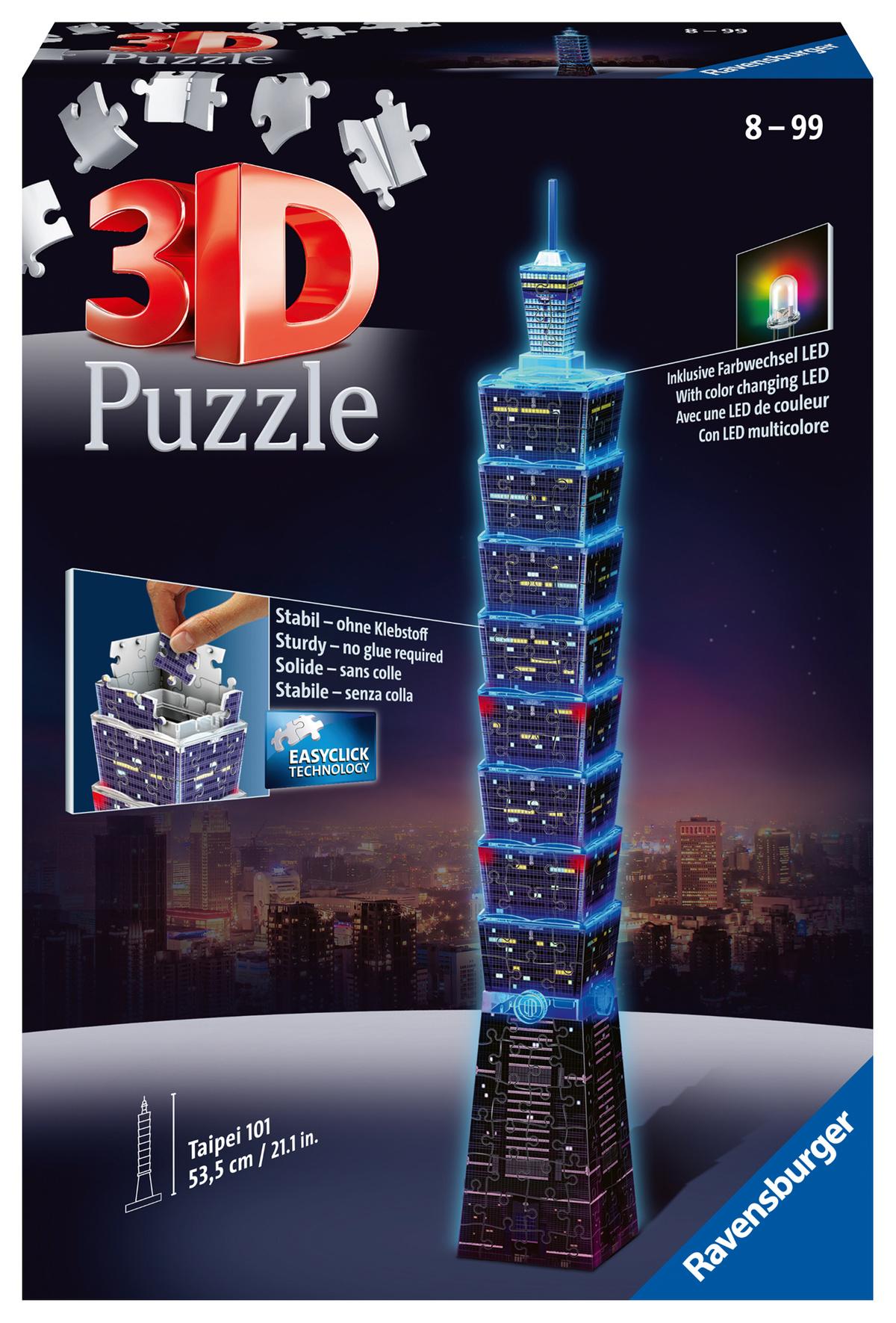 Produktbild Ravensburger Puzzle - 3D Puzzles - Taipei 101 bei Nacht, 216 Teile 4 von 5