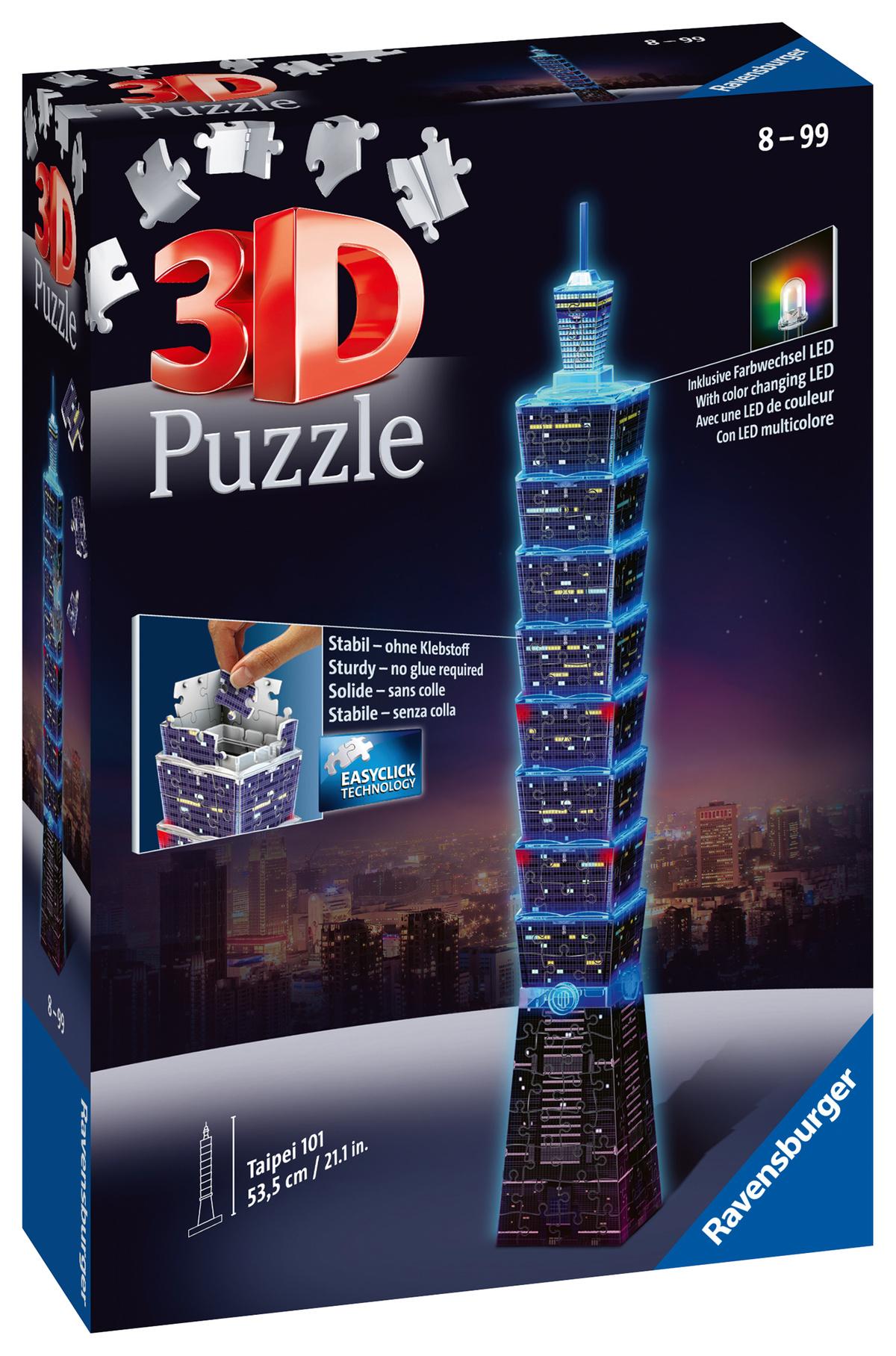 Ravensburger Puzzle - 3D Puzzles - Taipei 101 bei Nacht, 216 Teile