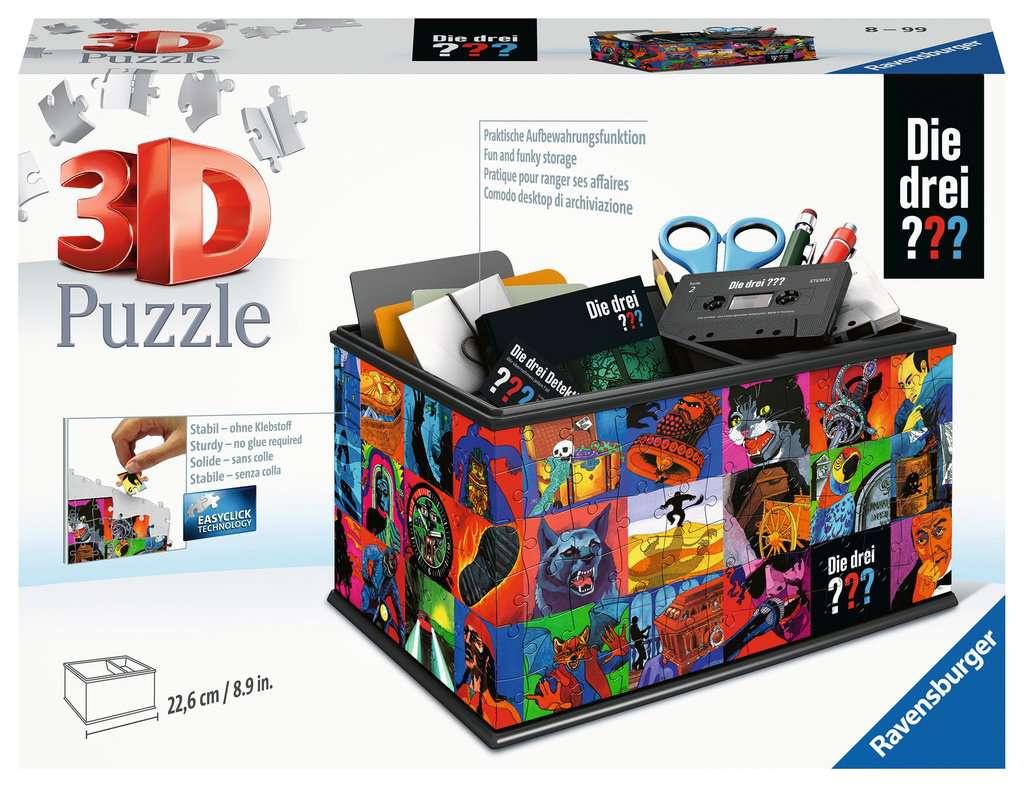 Ravensburger Puzzle - 3D Puzzles - Aufbewahrungsbox Die drei ??? - Praktischer Organizer für"Die drei ???"Fans