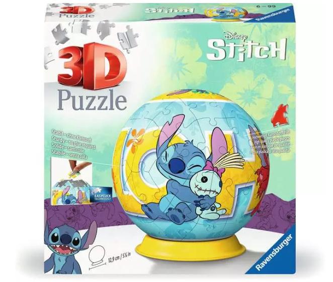 Ravensburger 3D Puzzle 11596 - Puzzle-Ball Disney Stitch - Puzzle-Ball für Erwachsene und Kinder ab 6 Jahren