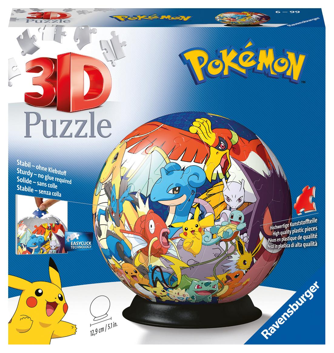 Ravensburger Puzzle - 3D Puzzles - Puzzle-Ball Pokémon - 72 Teile - Puzzle-Ball für Pokémon Fans ab 6 Jahren