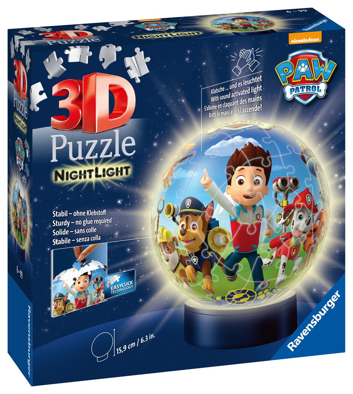 Ravensburger Puzzle - 3D Puzzle-Ball - Nachtlicht Paw Patrol