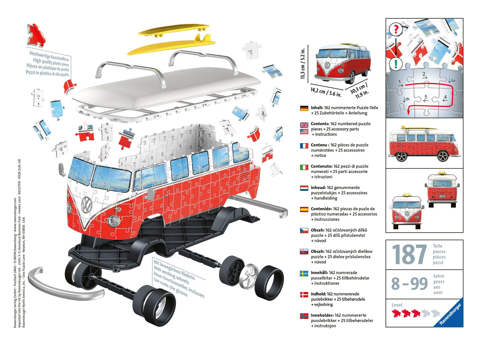 Produktbild Ravensburger Puzzle - 3D Puzzles - VW Bus T1, 162 Teile 3 von 4