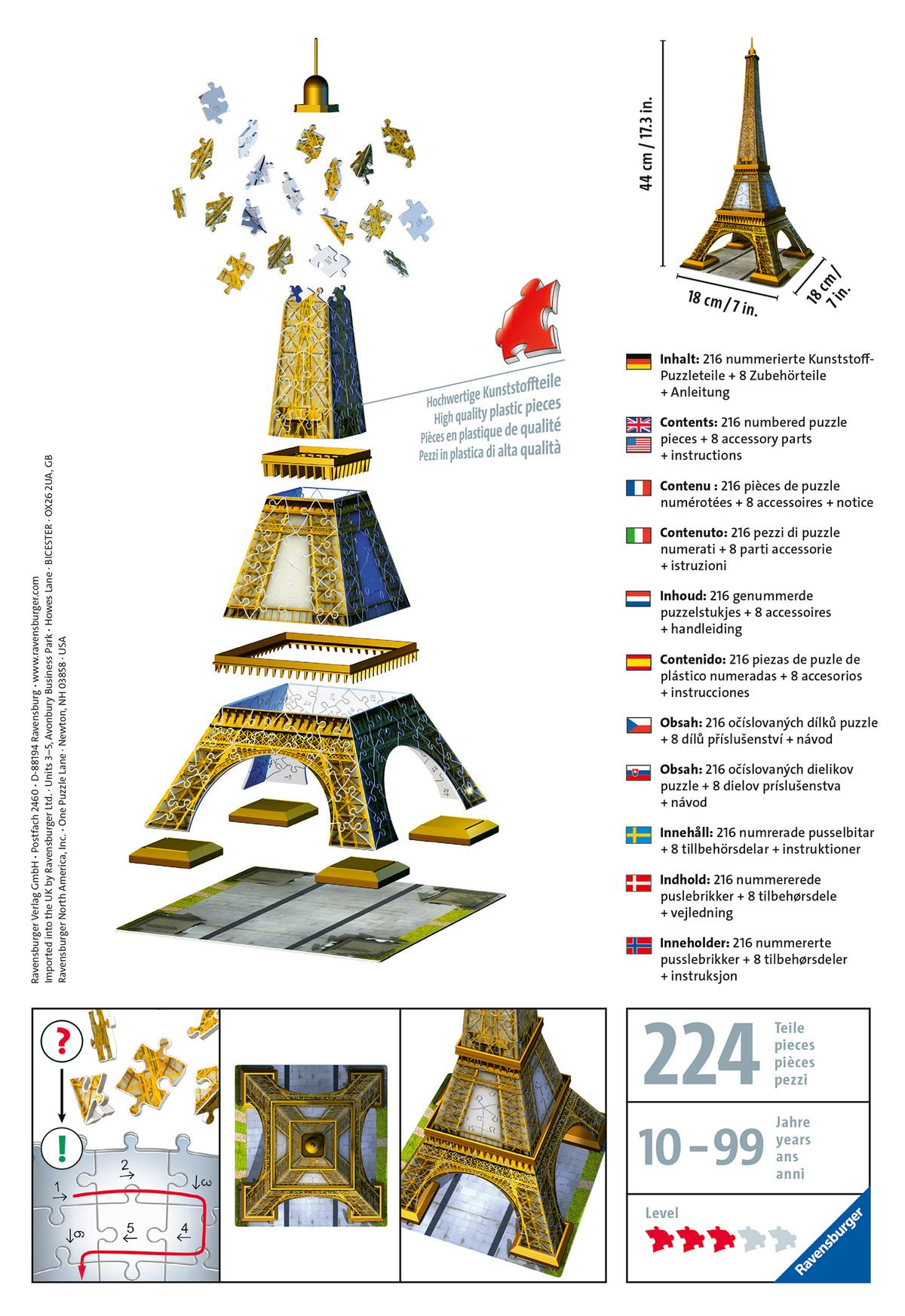 Produktbild Ravensburger Puzzle - 3D-Puzzle - Eiffelturm, 216 Teile 11 von 11