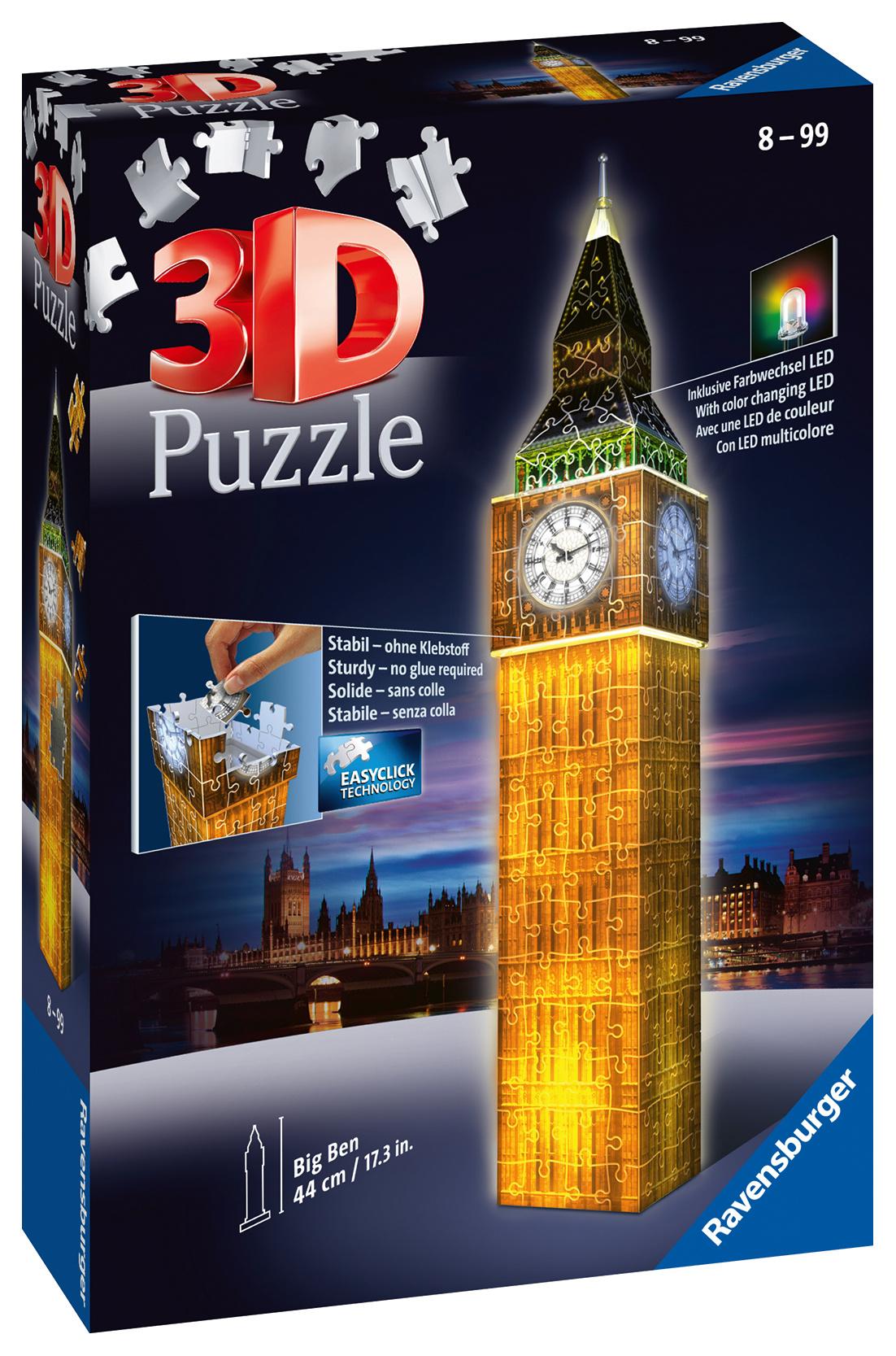 Ravensburger Puzzle - 3D Puzzle - Big Ben bei Nacht, 216 Teile