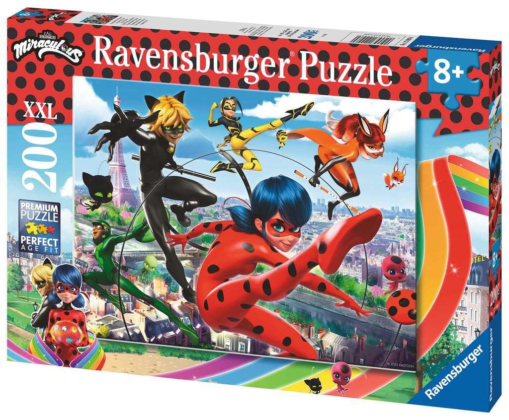 Ravensburger Puzzle - Superhelden-Power - 200 Teile XXL Miraculous Puzzle für Kinder ab 8 Jahren