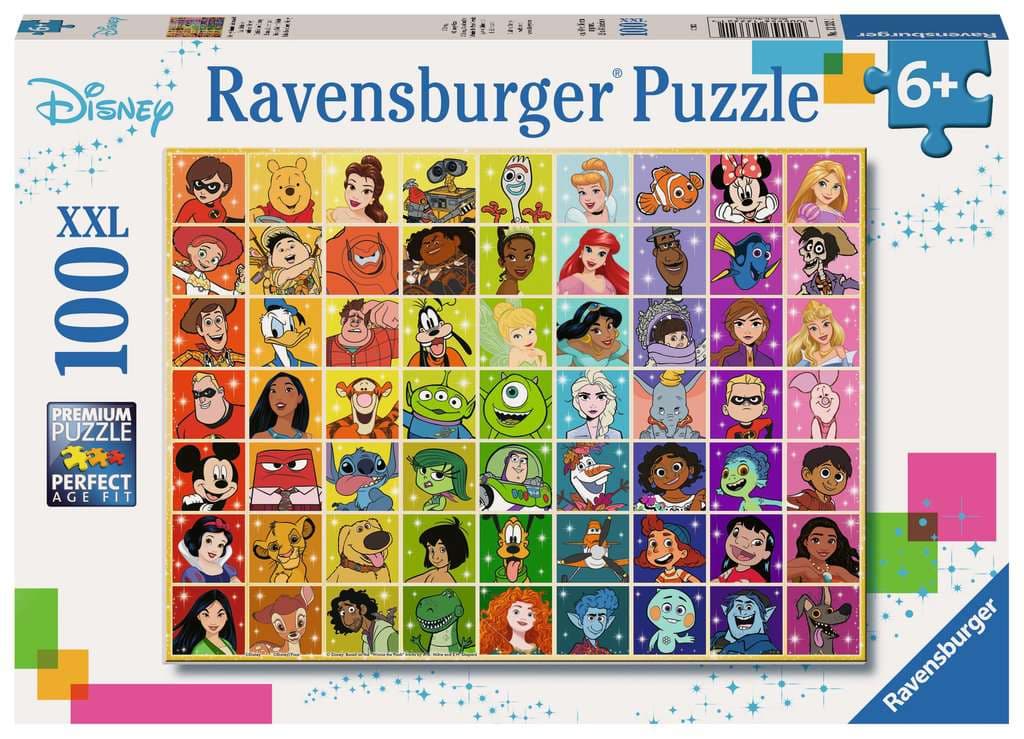 Ravensburger Puzzle - Kinderpuzzle 100 XXL Teile - Disney Classics - Disneys bunte Farbenwelt