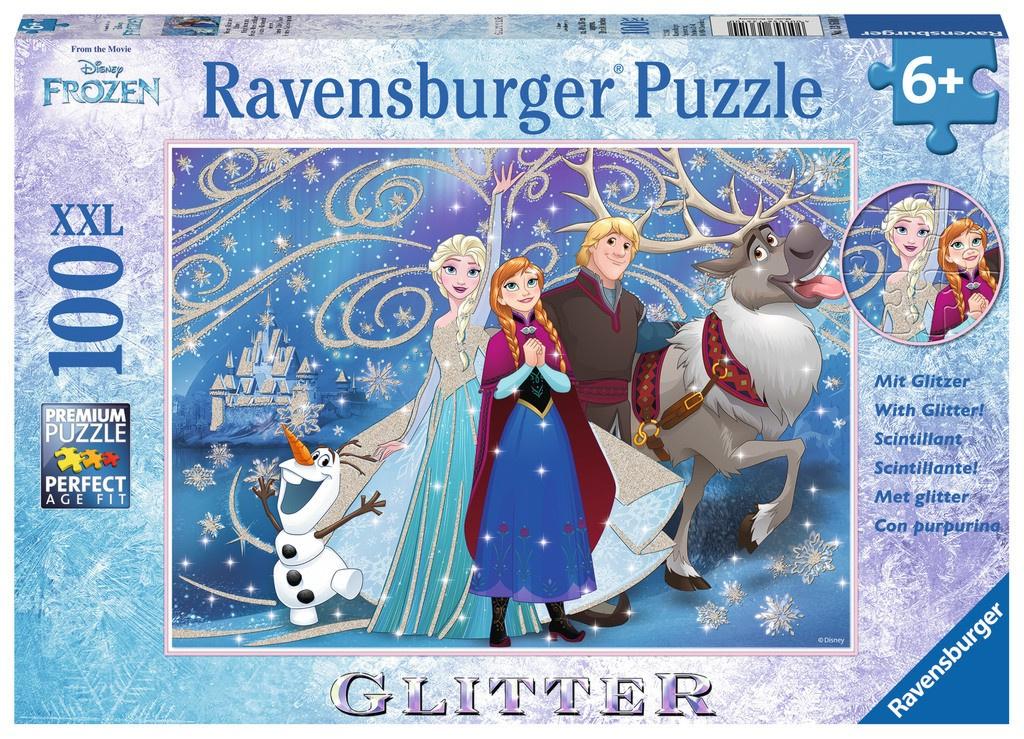 Ravensburger Puzzle - Glitzerpuzzle - Frozen - Glitzernder Schnee, 100 Teile
