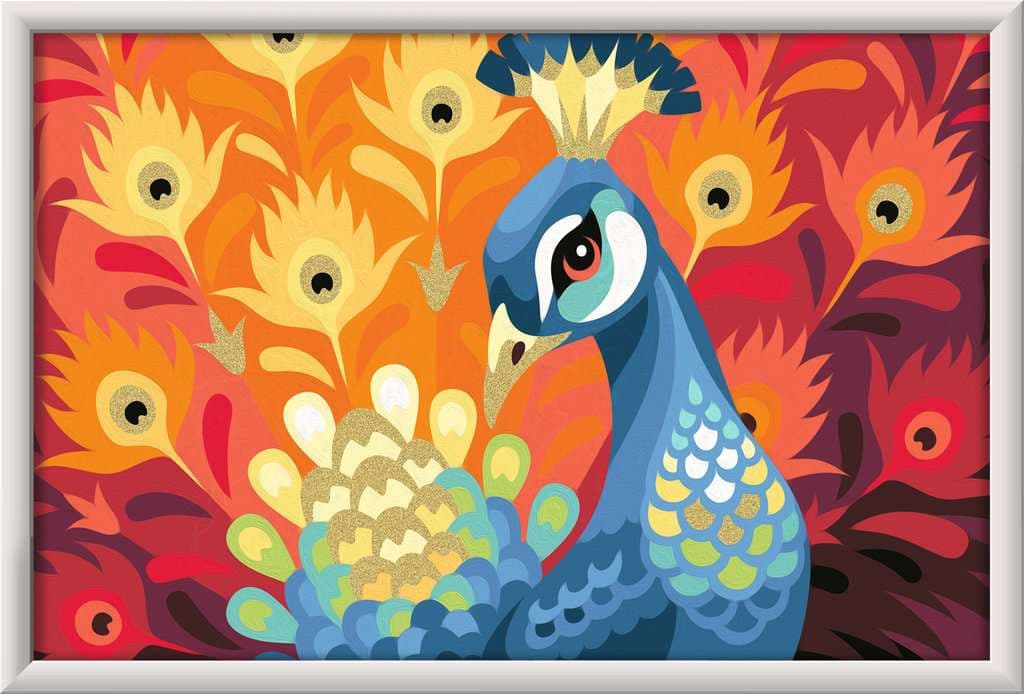 Ravensburger Beschäftigung - CreArt, Malen nach Zahlen Kinder - Stolzer Pfau