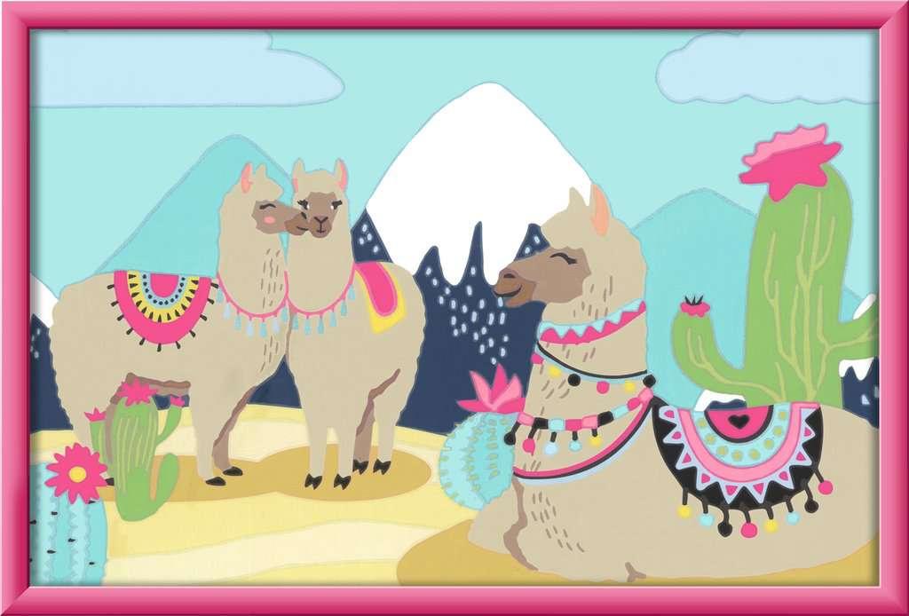 Ravensburger Beschäftigung - CreArt - Malen nach Zahlen  20065 - Glückliche Lamas – Kinder ab 7 Jahren