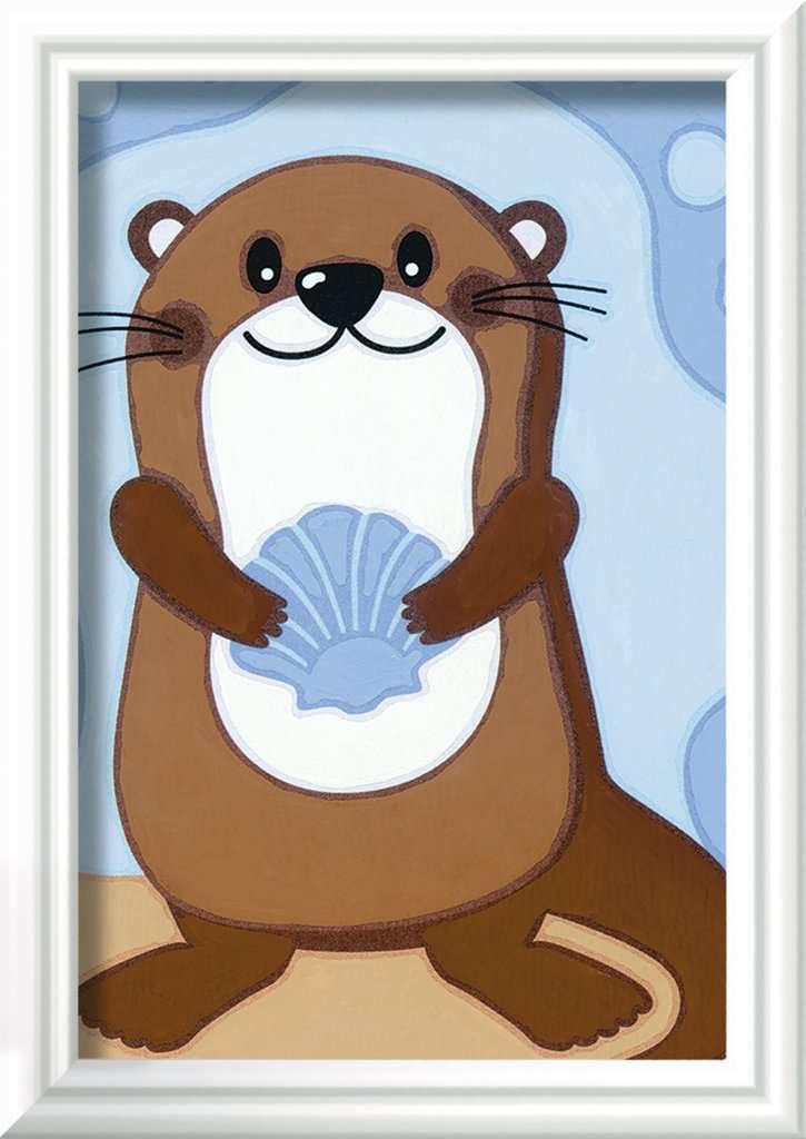 Ravensburger Beschäftigung - CreArt - Malen nach Zahlen  20291 - Fröhlicher Otter - Kinder ab 7 Jahren