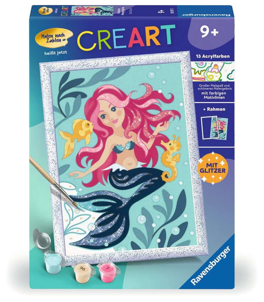 Produktbild Ravensburger Beschäftigung - CreArt, Malen nach Zahlen Kinder - Hübsche Meerjungfrau 4 von 4