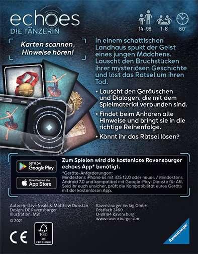 Produktbild Ravensburger Spiel - echoes Die Tänzerin - Audio Mystery Spiel ab 14 Jahren, für 1-6 Spieler, Spielereihe 2 von 3