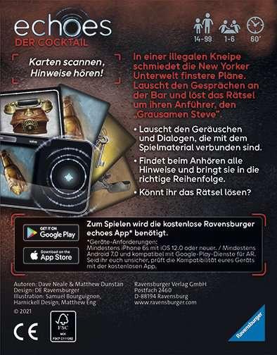Produktbild Ravensburger Spiel - echoes Der Cocktail - Audio Mystery Spiel ab 14 Jahren, für 1-6 Spieler, Spielereihe 2 von 3