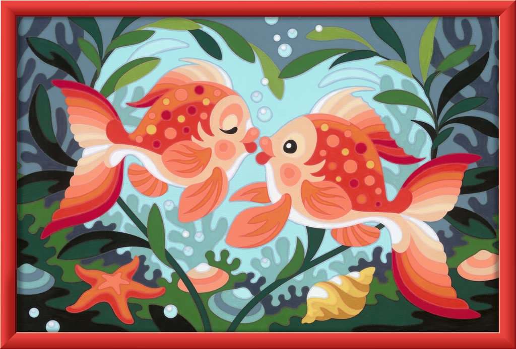 Ravensburger Beschäftigung - CreArt, Malen nach Zahlen Kinder - Verliebte Fische
