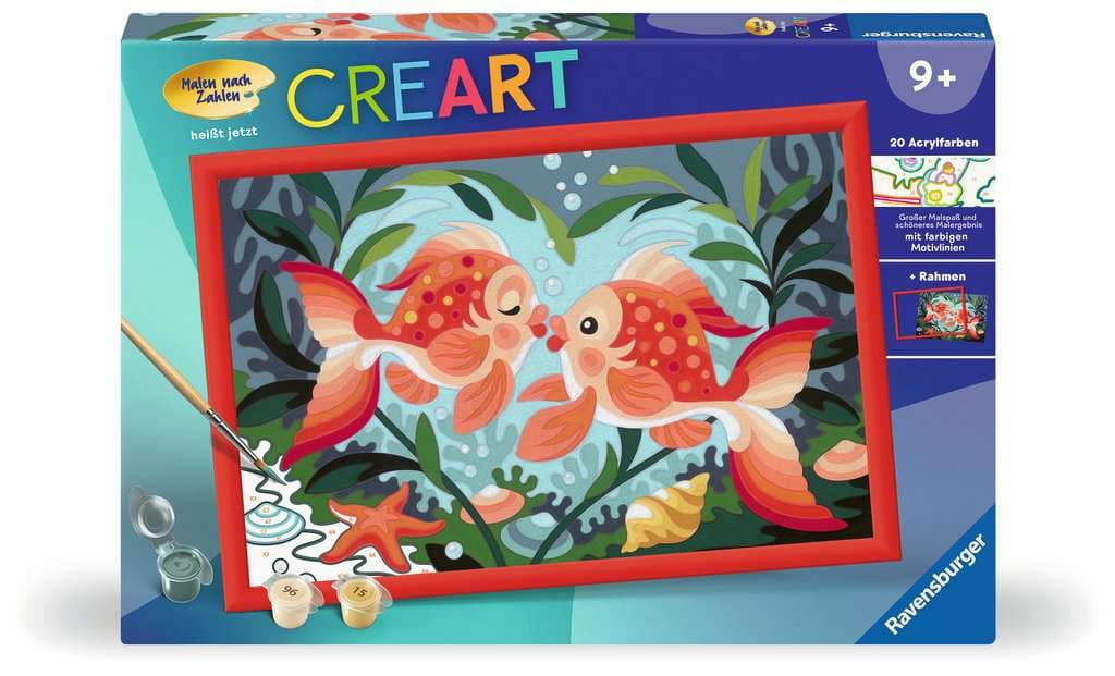 Produktbild Ravensburger Beschäftigung - CreArt, Malen nach Zahlen Kinder - Verliebte Fische 4 von 4