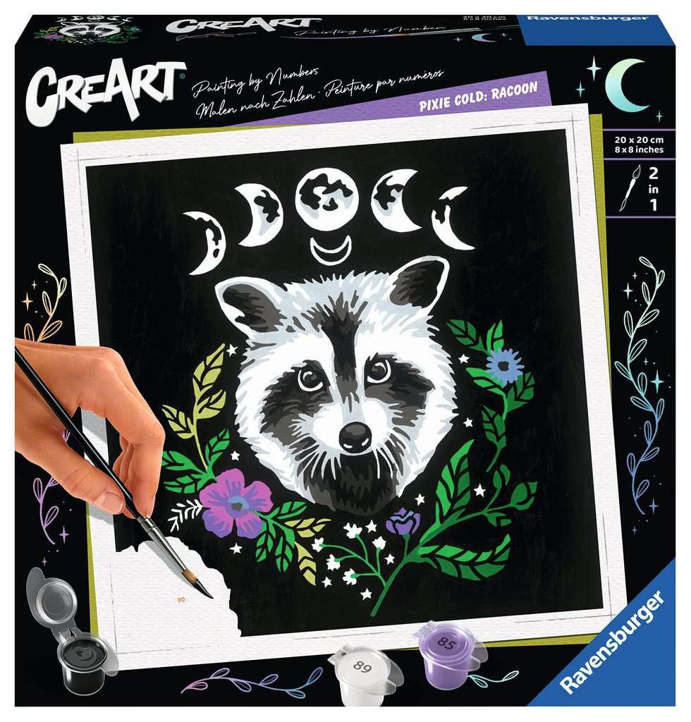 Ravensburger Beschäftigung - CreArt - Malen nach Zahlen – Pixie Cold: Racoon – ab 12 Jahren