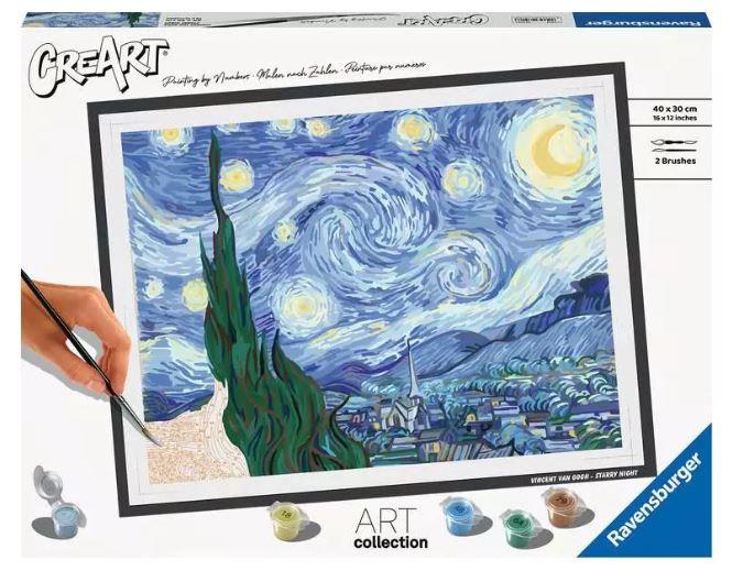 Ravensburger Beschäftigung - CreArt ART Collection: Starry Night (Van Gogh) - Malen nach Zahlen für Erwachsene