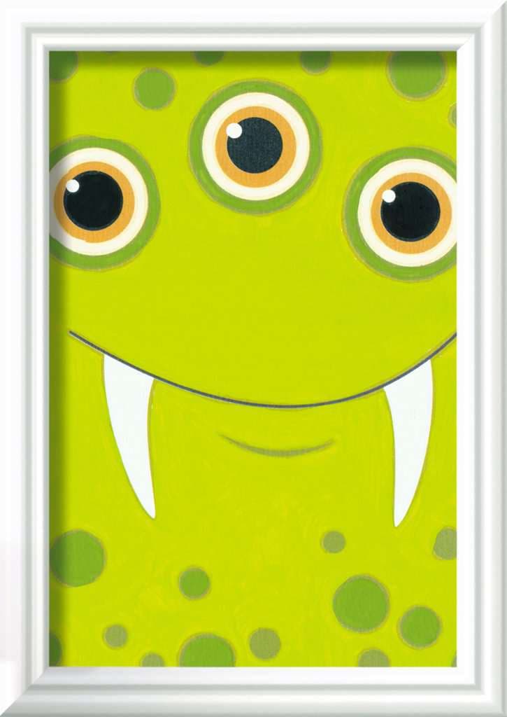 Ravensburger Beschäftigung - CreArt, Malen nach Zahlen Kinder - Grünes Monster