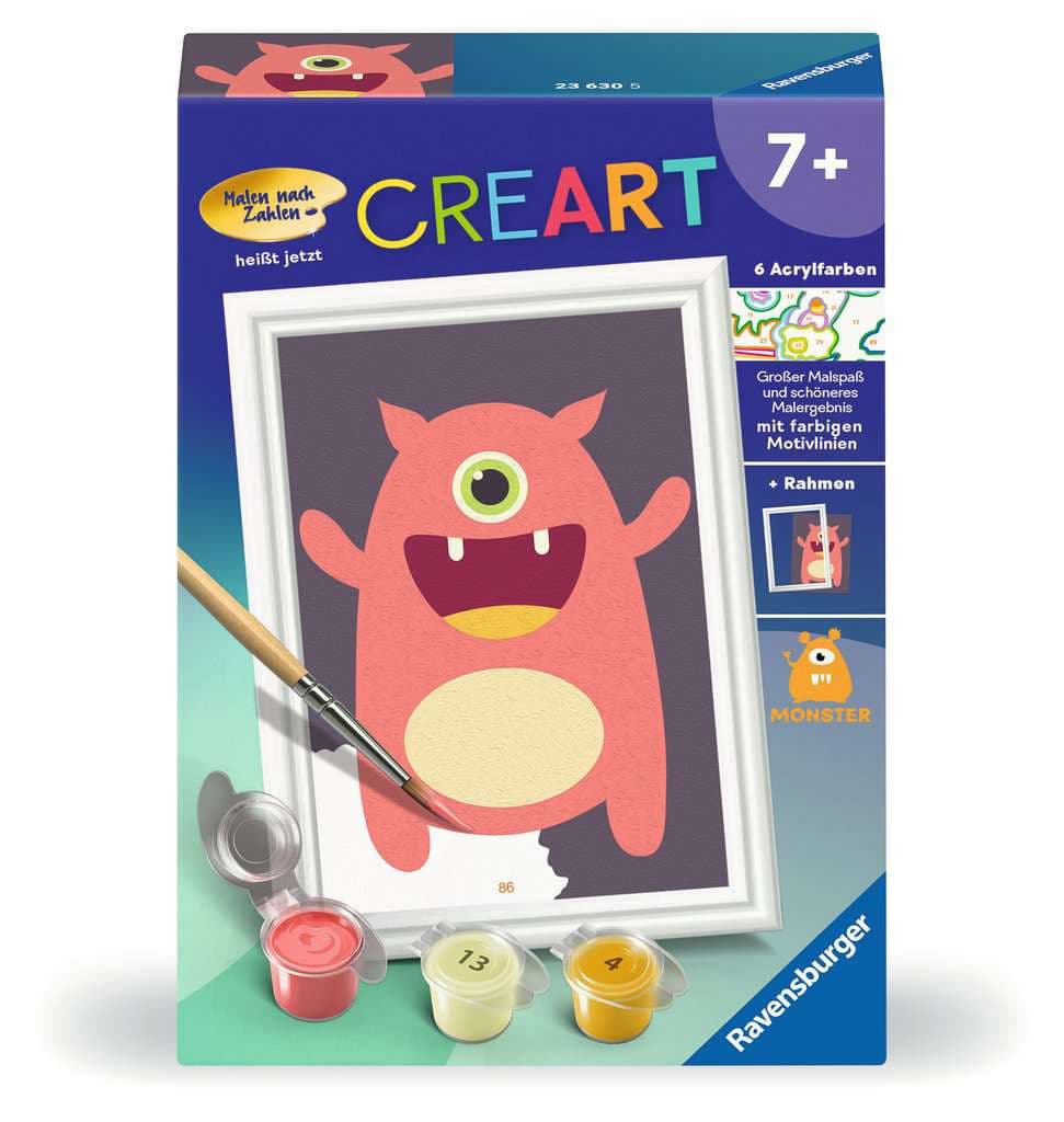 Produktbild Ravensburger Beschäftigung - CreArt, Malen nach Zahlen Kinder - Rotes Monster 4 von 4