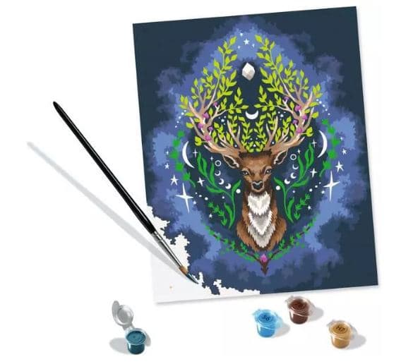 Ravensburger - CreArt Pixie Cold, Zorro, Kit para Pintar por Números, Contiene una Tabla Preimpresa 20x20 cm, Pincel, Colores y Accesorios, Juego Creativo Relajante para Adultos 14 Años