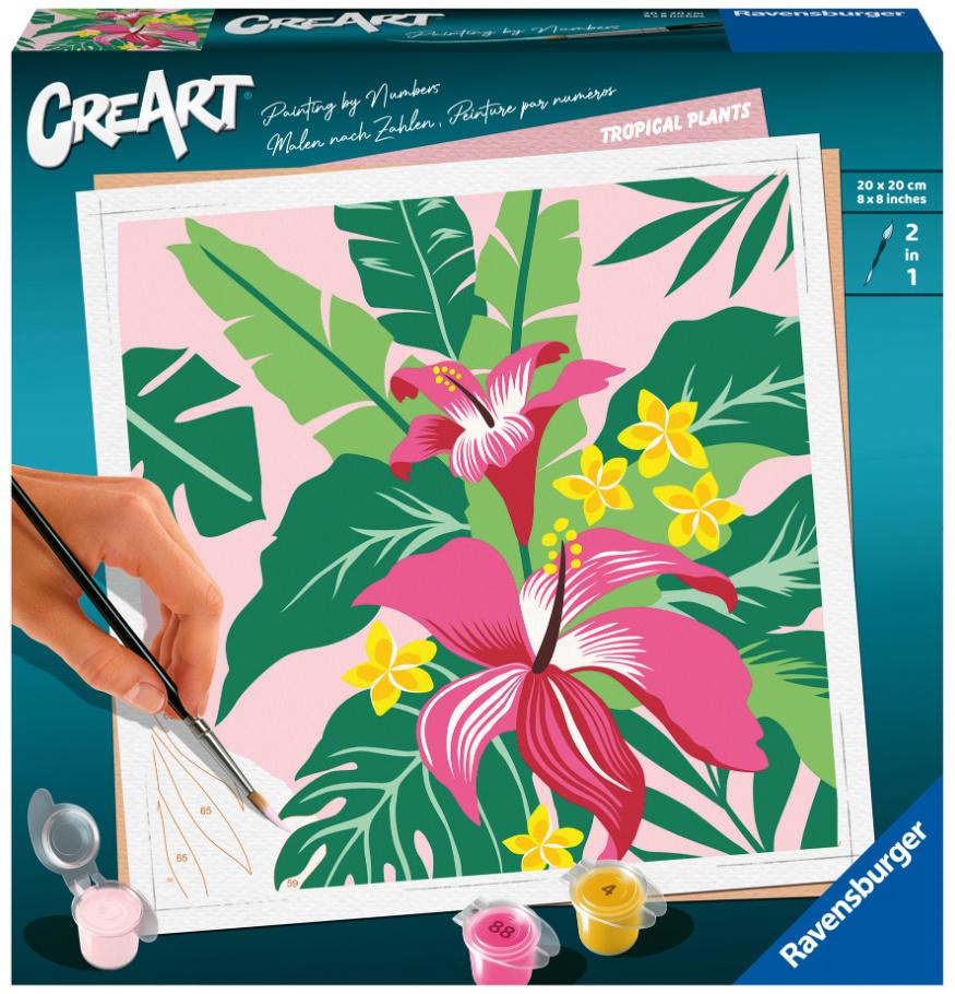 Ravensburger Beschäftigung - CreArt Tropical Plants - Malen nach Zahlen