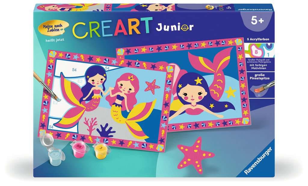 Produktbild Ravensburger Beschäftigung - CreArt, Malen nach Zahlen Junior - Bezaubernde Meerjungfrauen 2 von 4
