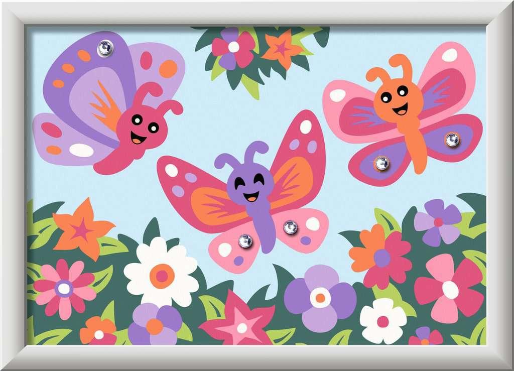 Ravensburger CreArt 23763 - Fröhliche Schmetterlinge  - Malen nach Zahlen Schmettering für Kinder ab 7 Jahre