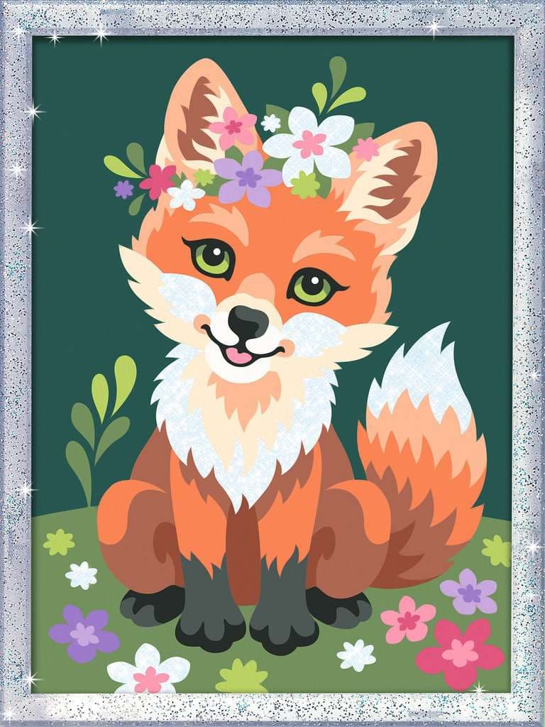 Ravensburger Beschäftigung - CreArt, Malen nach Zahlen Kinder - Blumiger Fuchs