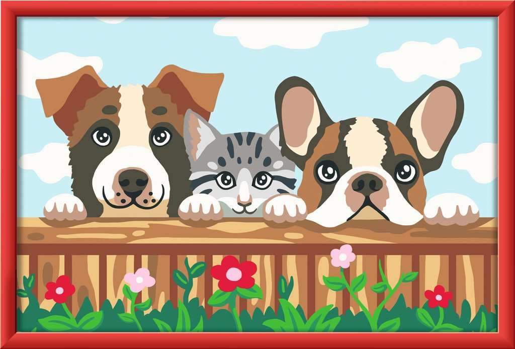 Ravensburger Beschäftigung - CreArt, Malen nach Zahlen Kinder - Hunde und Katze