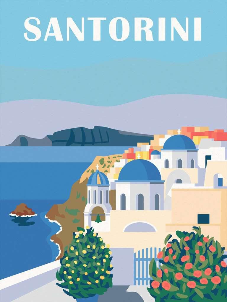 Ravensburger CreArt - Malen nach Zahlen 23906 - Farbenfrohes Santorini - ab 12 Jahren - Malen auf Leinwand