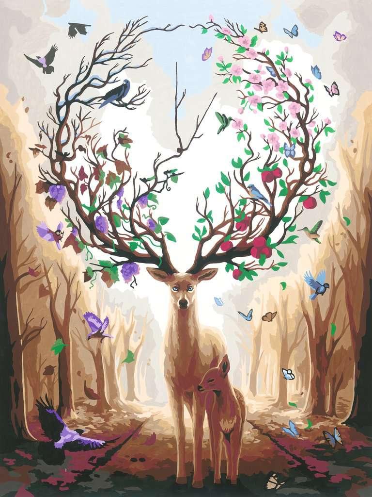 Ravensburger CreArt - Malen nach Zahlen 23910 - Magischer Hirsch - ab 12 Jahren - Malen auf Leinwand