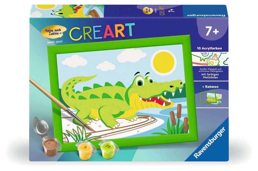 Ravensburger CreArt 23953 - Krokodil an Land - Malen nach Zahlen für Kinder ab 7 Jahre