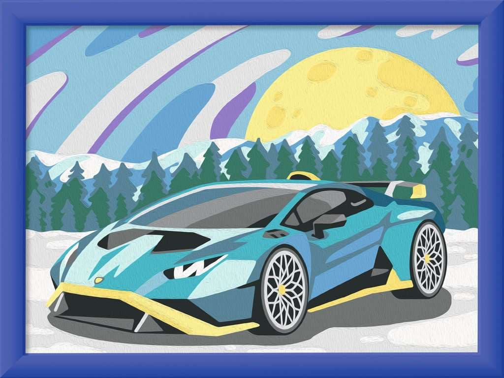 Ravensburger Beschäftigung - CreArt, Malen nach Zahlen Kinder - Blauer Lamborghini