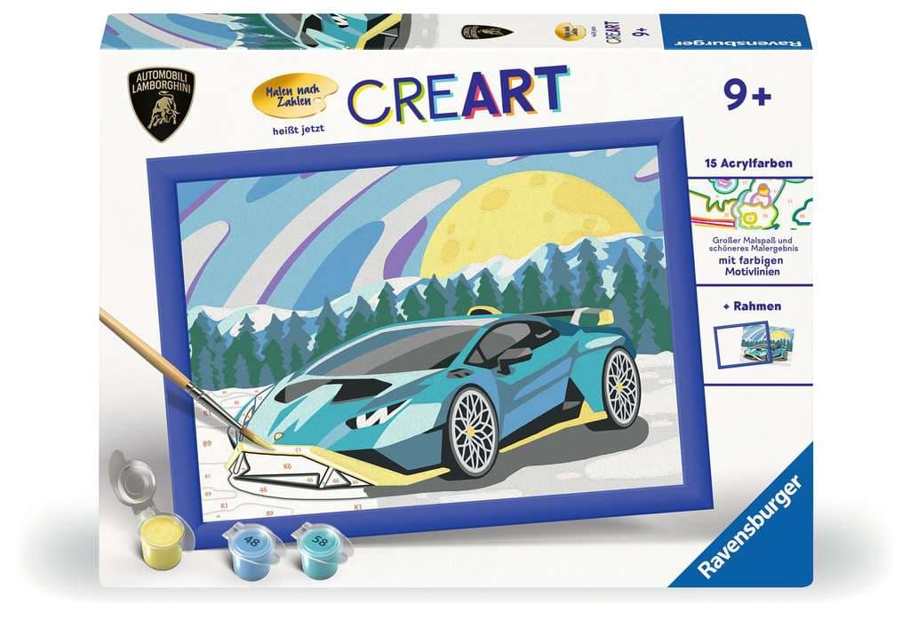 Produktbild Ravensburger Beschäftigung - CreArt, Malen nach Zahlen Kinder - Blauer Lamborghini 4 von 4