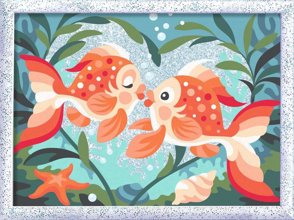 Ravensburger Beschäftigung - CreArt, Malen nach Zahlen Kinder - Verliebte Fische