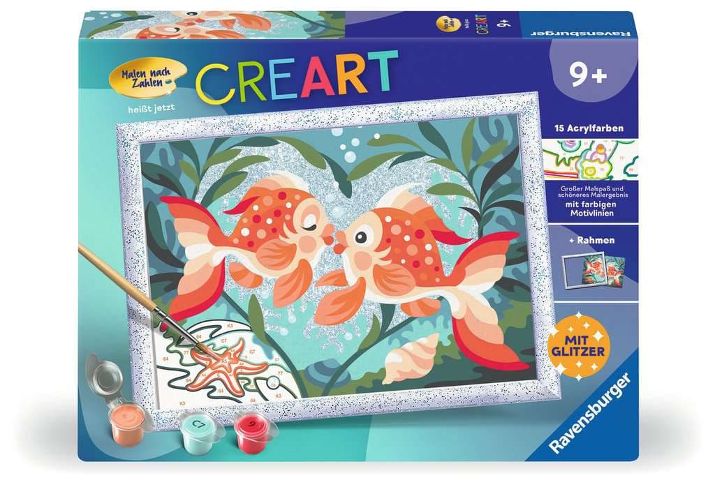 Produktbild Ravensburger Beschäftigung - CreArt, Malen nach Zahlen Kinder - Verliebte Fische 4 von 4