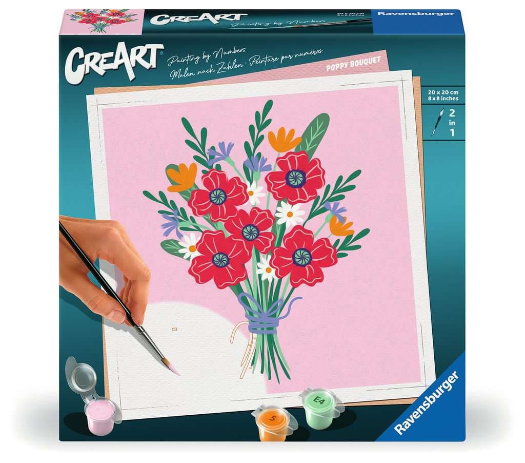 Produktbild Ravensburger Beschäftigung - CreArt, Malen nach Zahlen Adults Trend - Mohnblumenstrauß 4 von 4