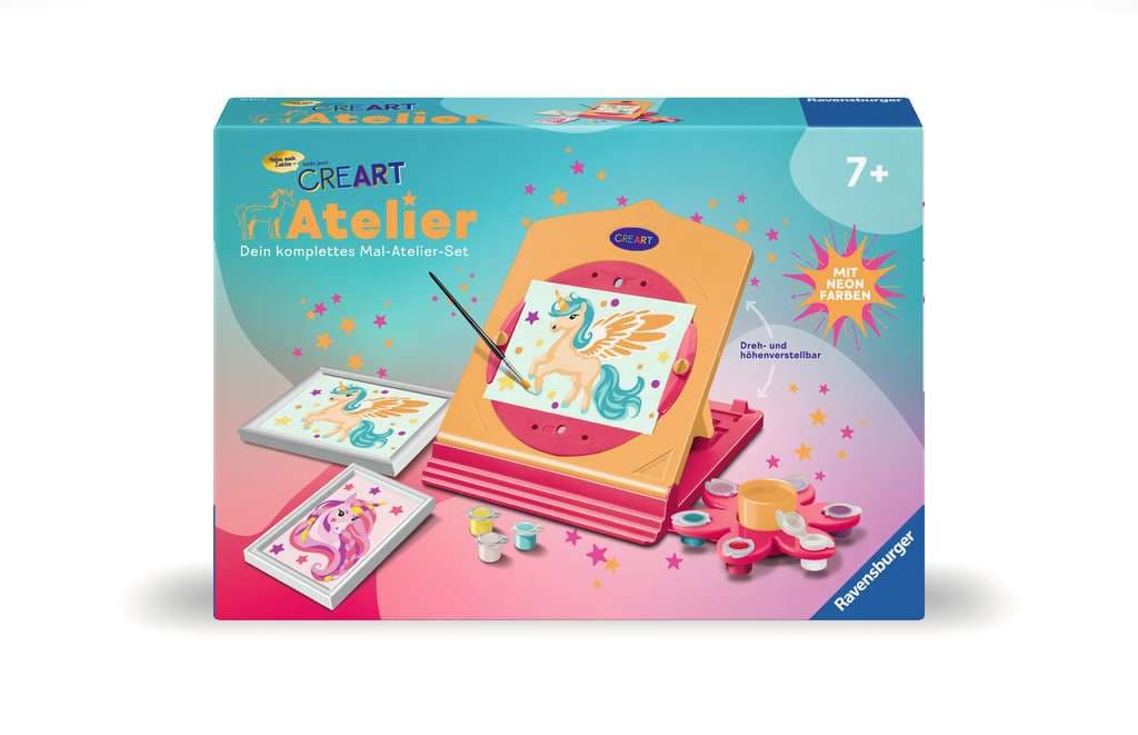 Ravensburger CreArt, Malen nach Zahlen - Neon Atelier Einhorn