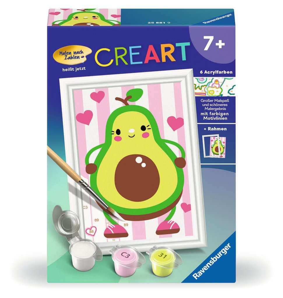Ravensburger CreArt, Malen nach Zahlen Kinder - Avocado