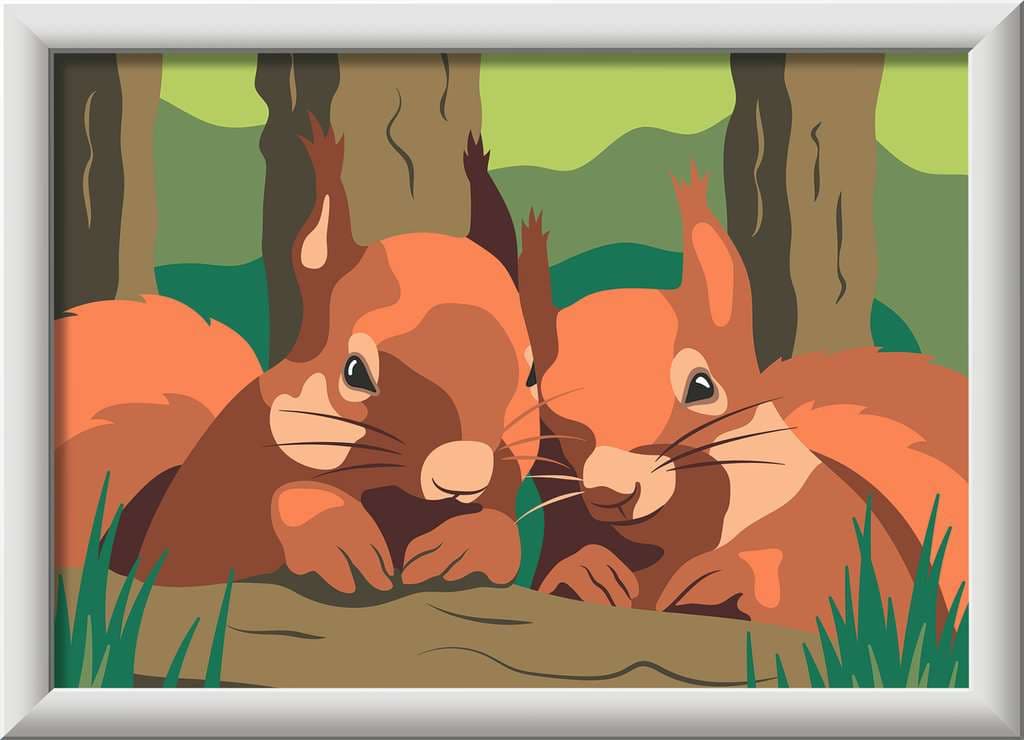 Produktbild Ravensburger CreArt, Malen nach Zahlen Kinder - Kuschelnde Eichhörnchen 4 von 4