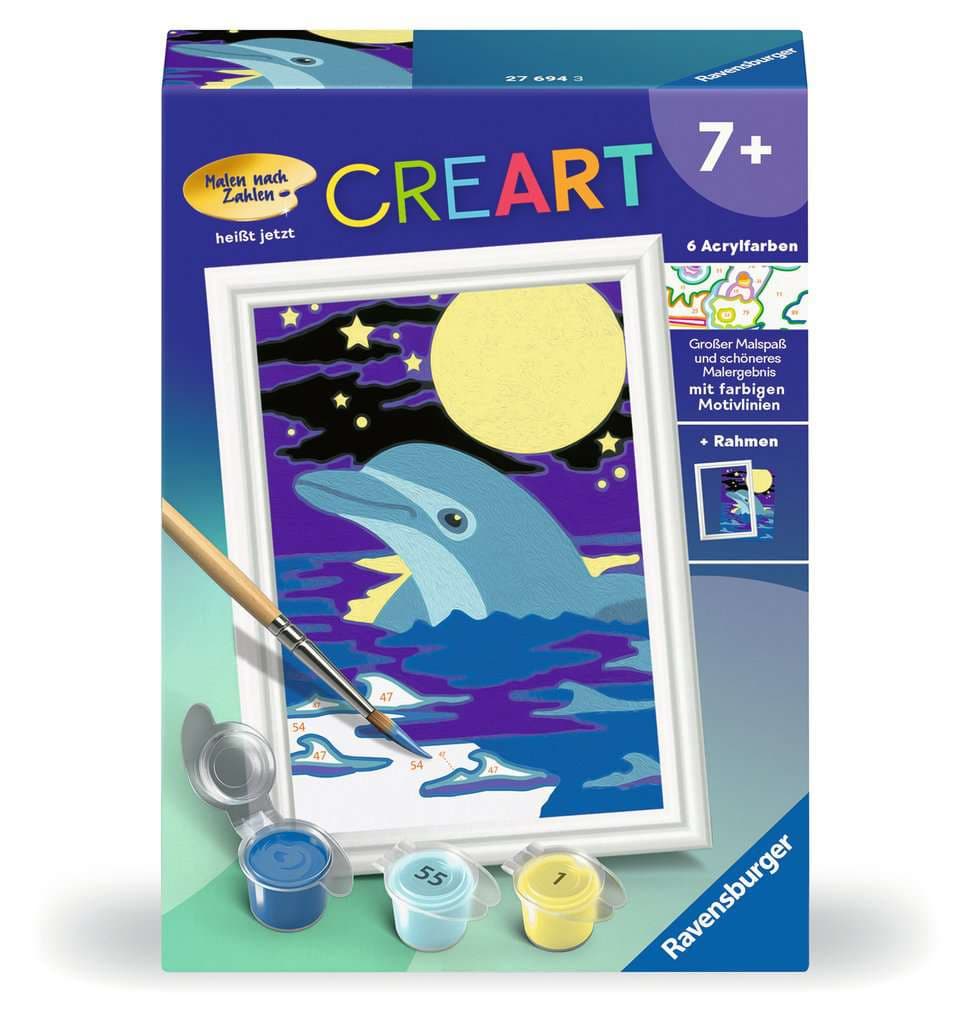 Produktbild Ravensburger Beschäftigung - CreArt - Malen nach Zahlen  27694 - Kleiner Delfin - Kinder ab 7 Jahren 2 von 2