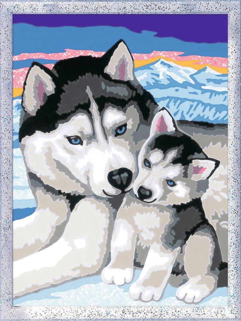 Ravensburger Beschäftigung - CreArt - Malen nach Zahlen  28479 - Husky Kuss – Kinder ab 7 Jahren